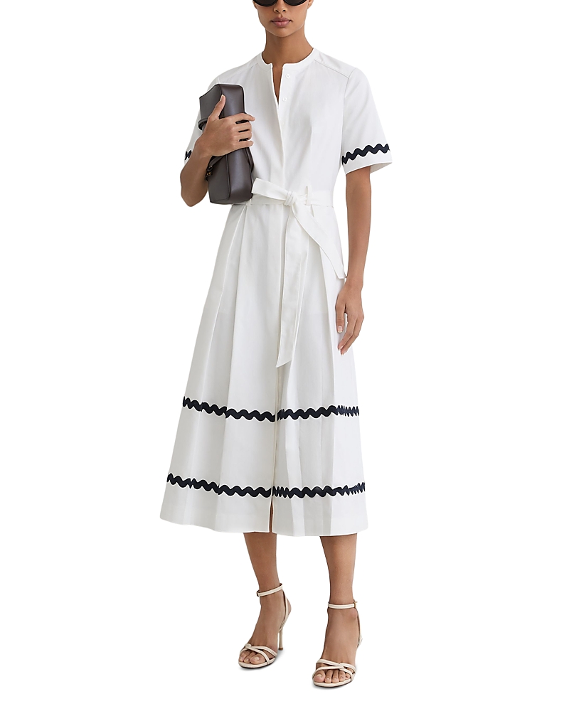 Reiss Isabelle Rick Rack Trim Midi Dress