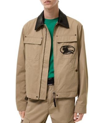  Leather Collar Cotton Workwear Jacket
