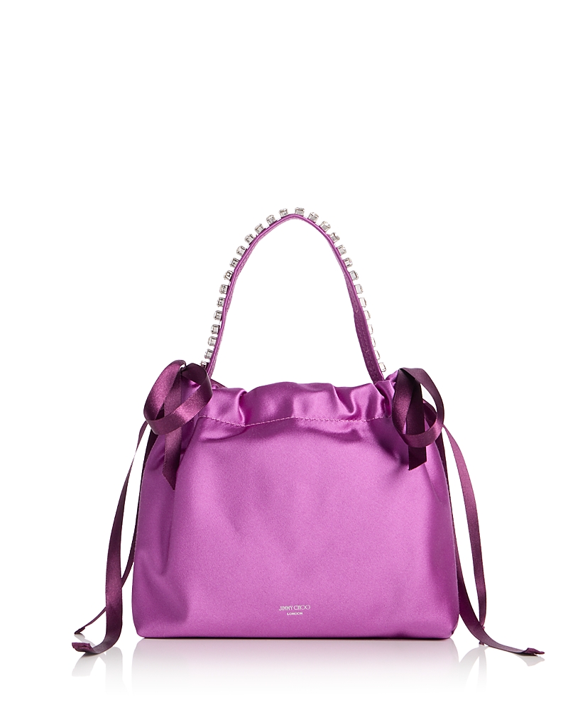 Jimmy Choo Drawstring Mini Satin Top Handle Bag