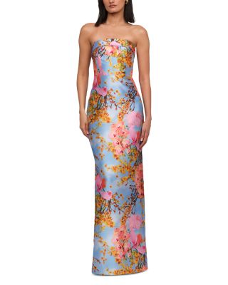 teri jon evening dresses saks fifth avenue Satin Fitted Strapless Gown by Ladivine CD694 – ABC Fashion main image 0