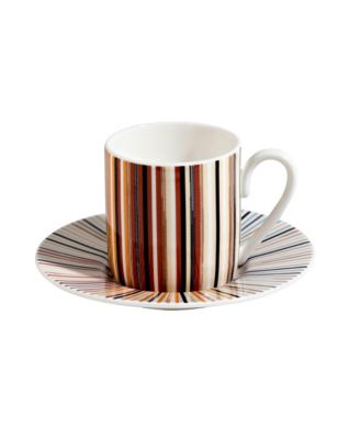  Jenkins Stripes Tea Cup & Saucer, Set of 2