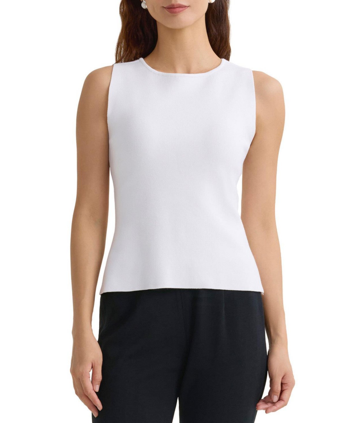 Boat Neck Ribbed Soft Knit Tank