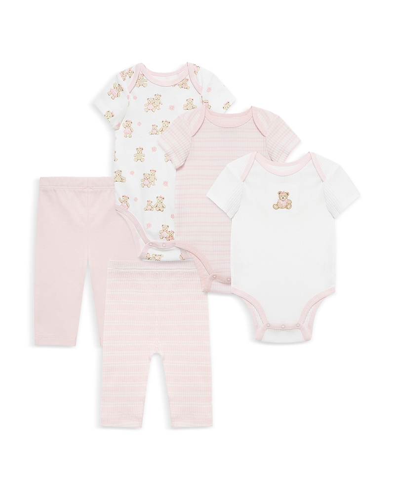 Little Me Girls' 5 Piece Bears Bodysuit Pant Set - Baby