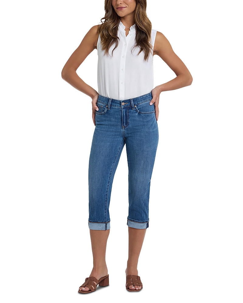 Nydj Marilyn Cuffed Straight Leg Cropped Jeans in Lakefront