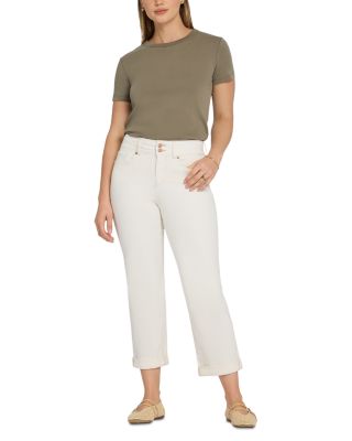 Bailey High Rise Relaxed Straight Crop Jeans in Vintage White