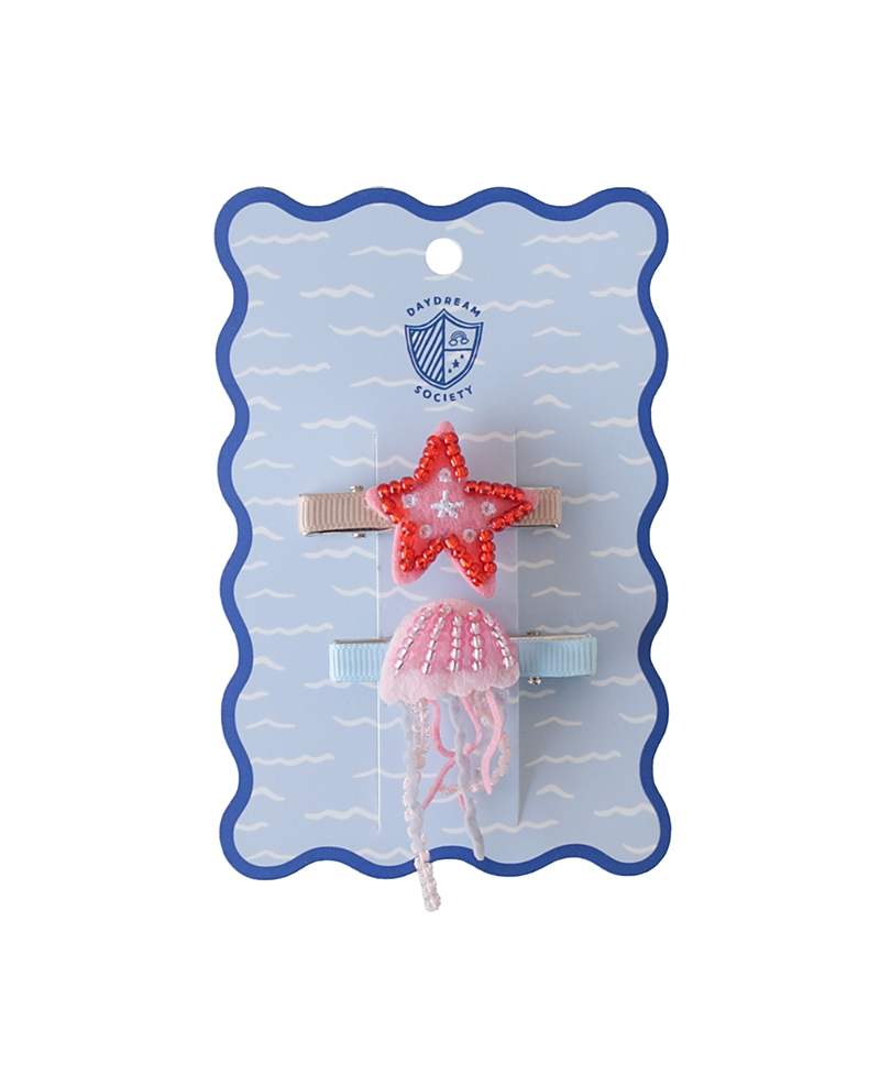 Jollity & Co. Seaside Jellyfish & Starfish Clips, Set of 2