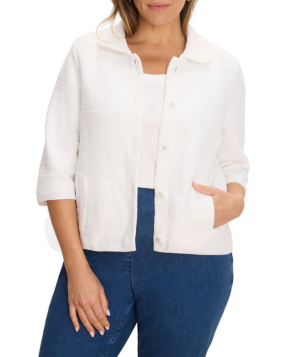 Nic+Zoe Plus Textured Knit Jacket