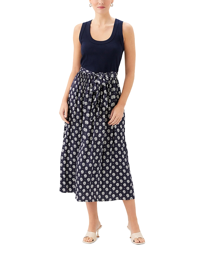 Fifteen Twenty Contrast Belted Midi Dress