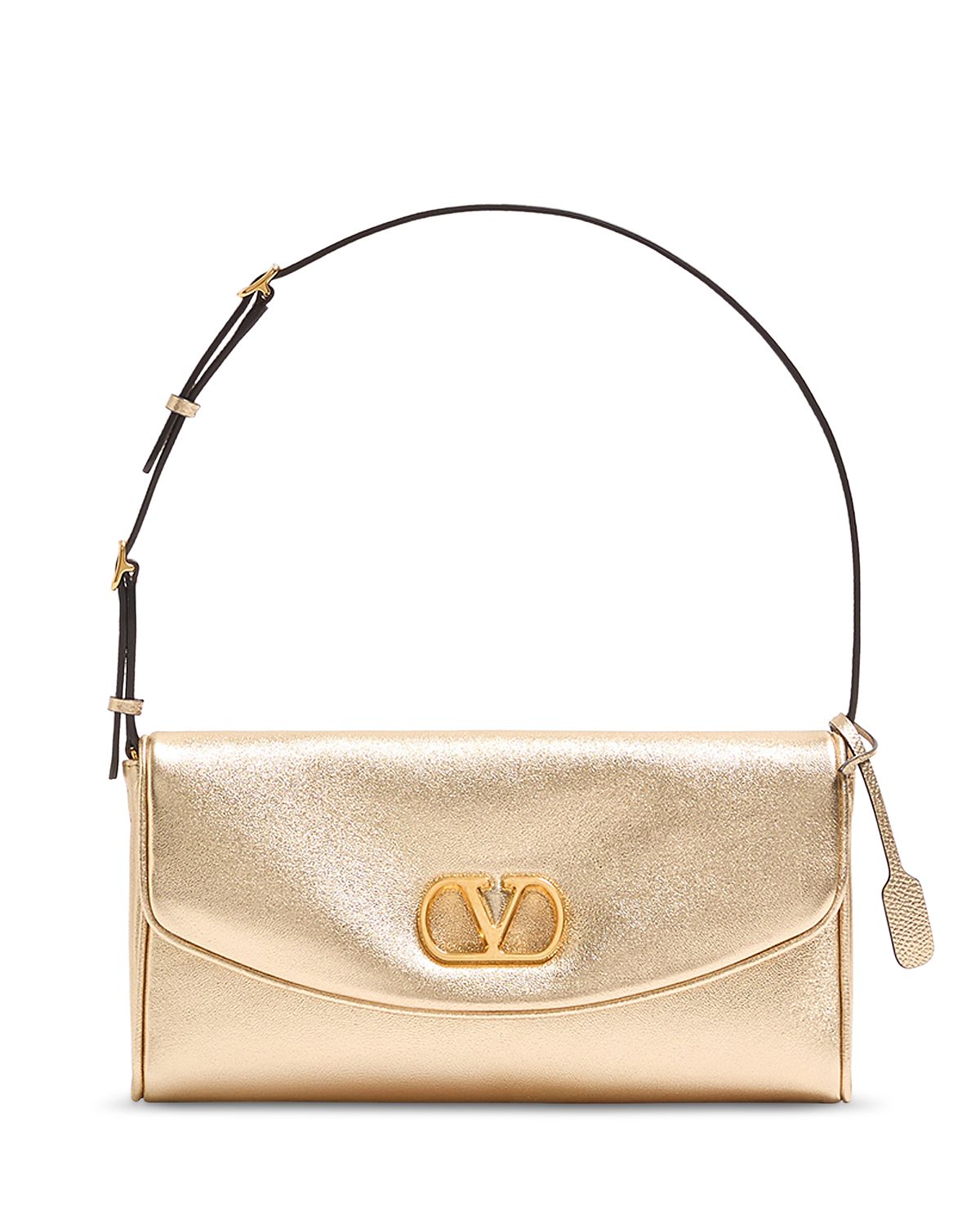 Valentino Garavani Small VLogo Metallic Leather Shoulder Bag