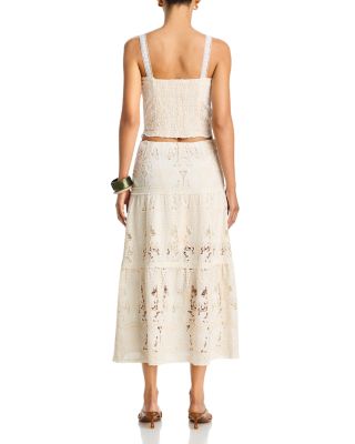 AQUA Mixed Lace Tank Top - Exclusive | Bloomingdale's Women