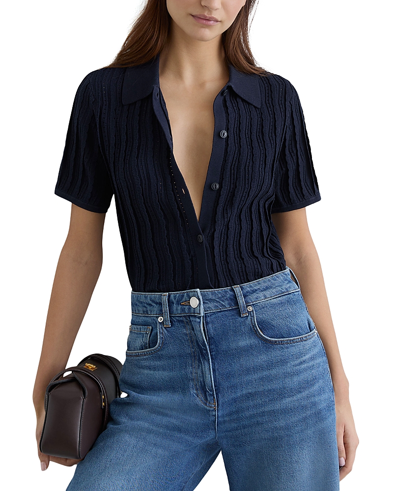 Reiss Audrey Textured Knit Shirt