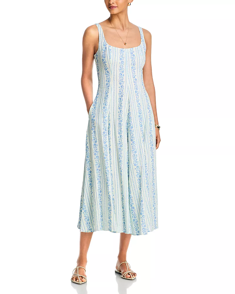 Aqua Wallpaper Stripe Midi Dress - Exclusive