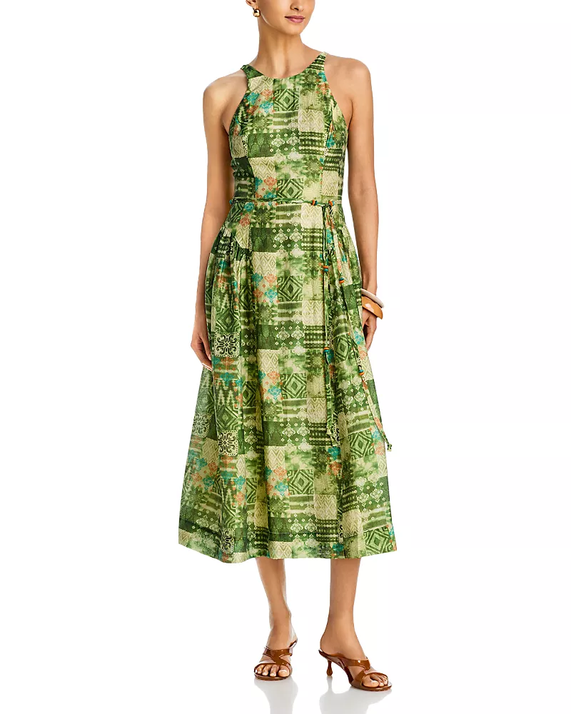 Aqua Ikat Sleeveless Midi Dress - Exclusive