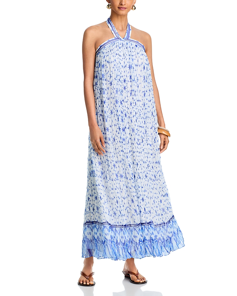 Aqua Batik Halter Maxi Dress - Exclusive