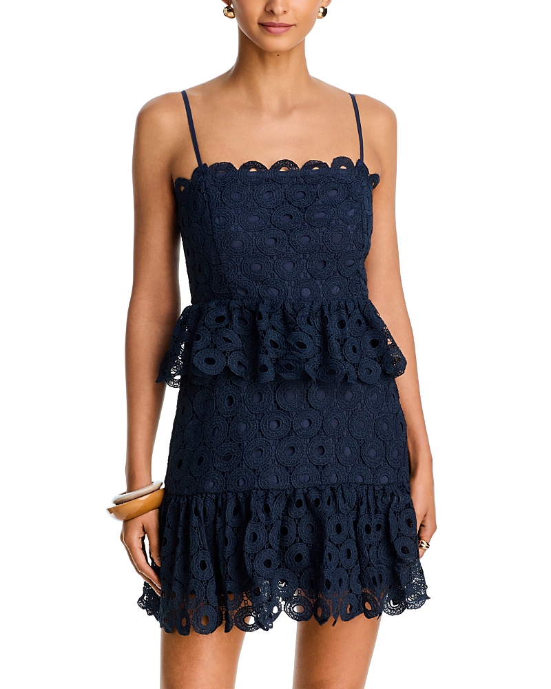 Aqua Circle Lace Mini Dress - Exclusive