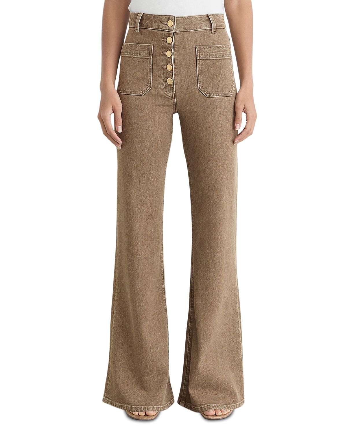 Reiss Petites Cali Mid Rise Flare Leg Jeans