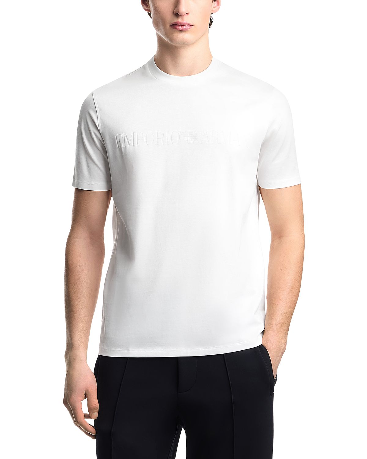 Emporio Armani Essential Cotton T Shirt with Jacquard Logo