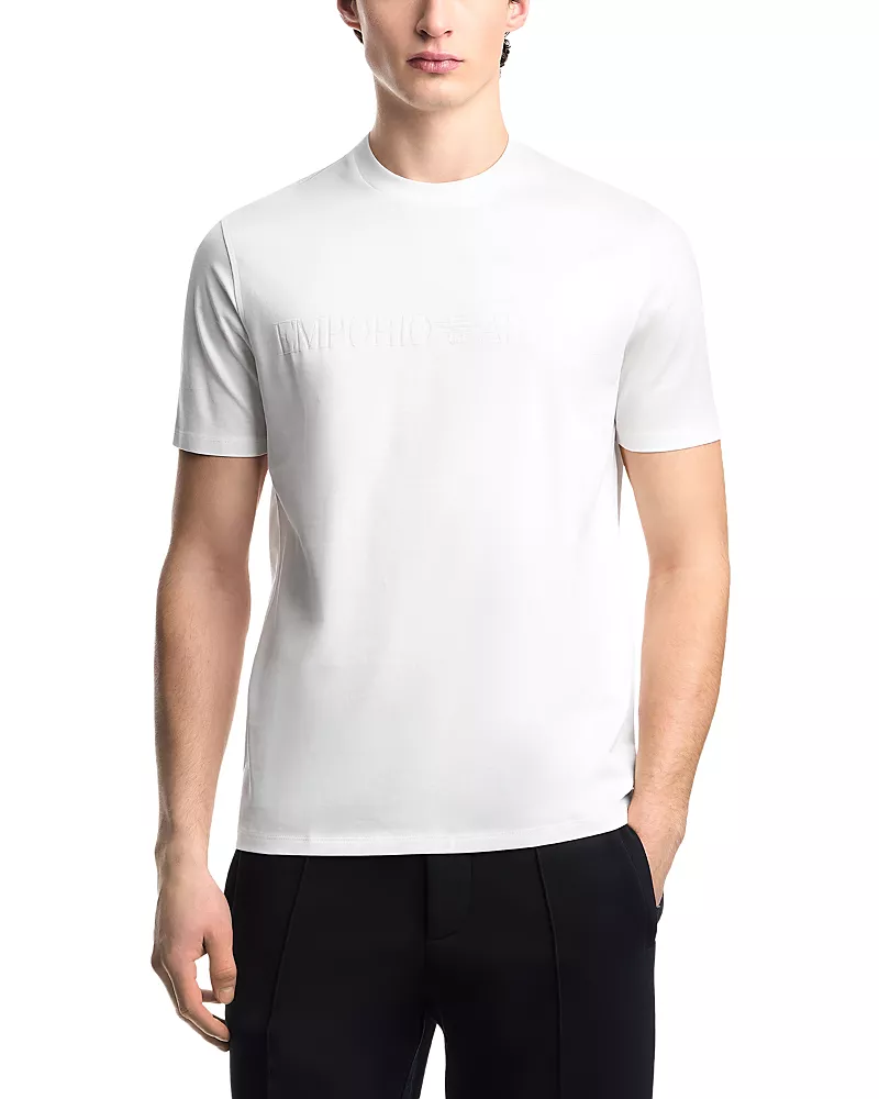 Emporio Armani Essential Cotton T Shirt with Jacquard Logo