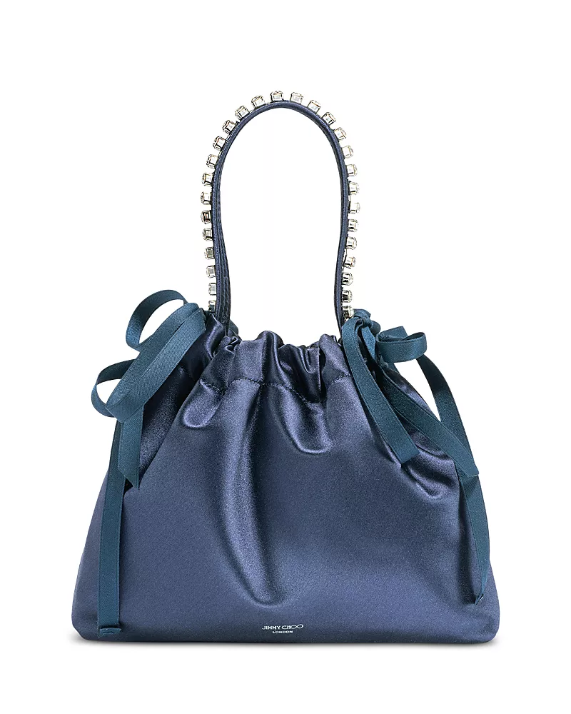 Jimmy Choo Mini Satin & Crystal Top Handle Bag