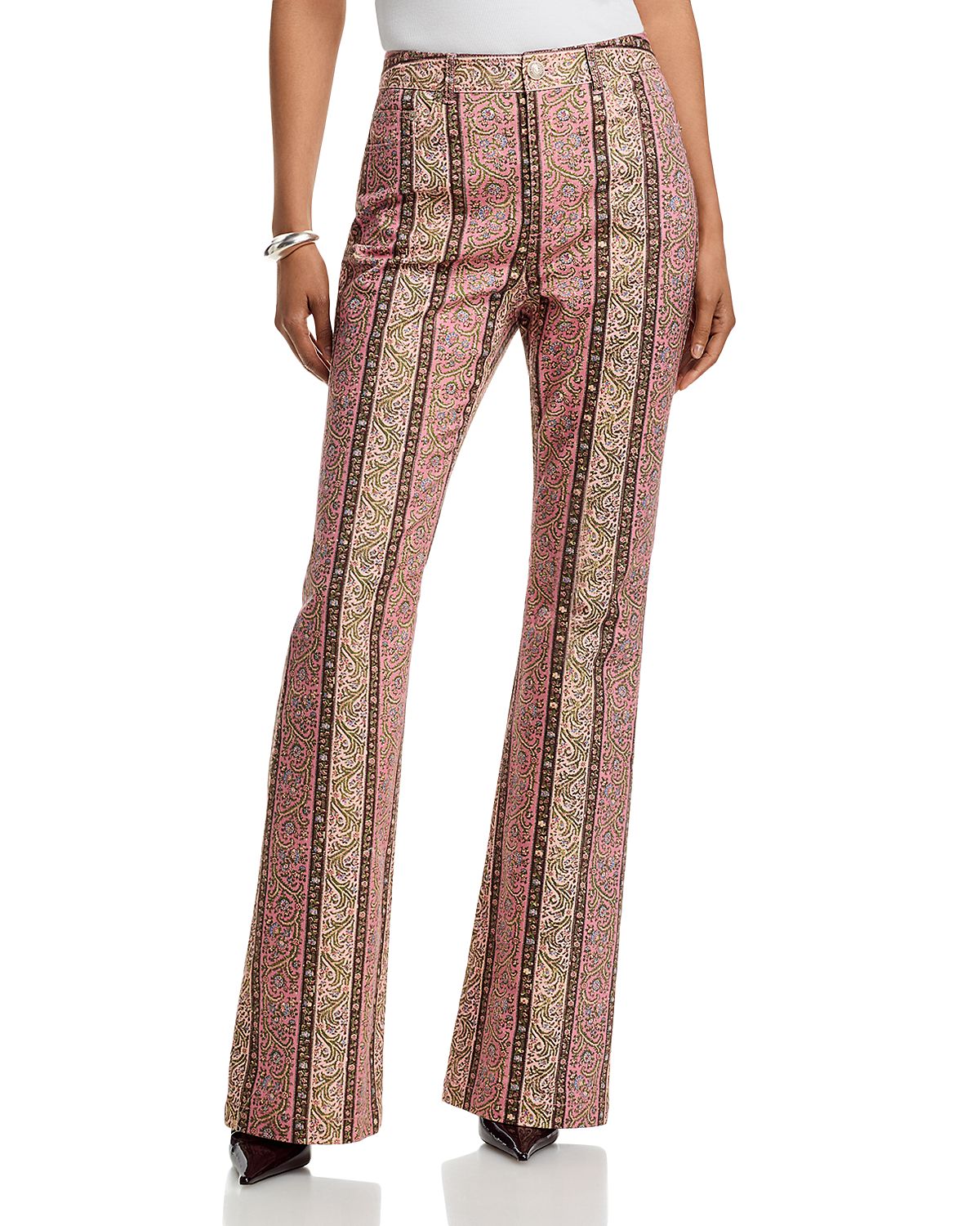 Cinq a Sept Pepper Paisley Charlie High Rise Flare Leg Jeans