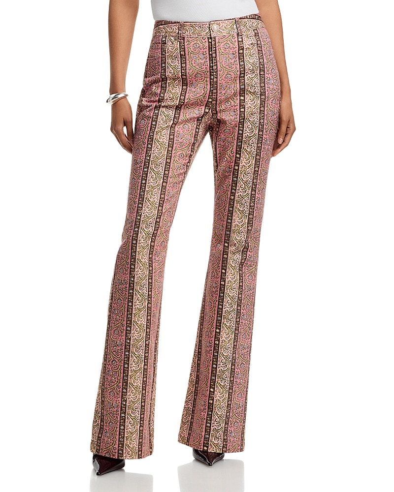 Cinq a Sept Pepper Paisley Charlie High Rise Flare Leg Jeans in Amour