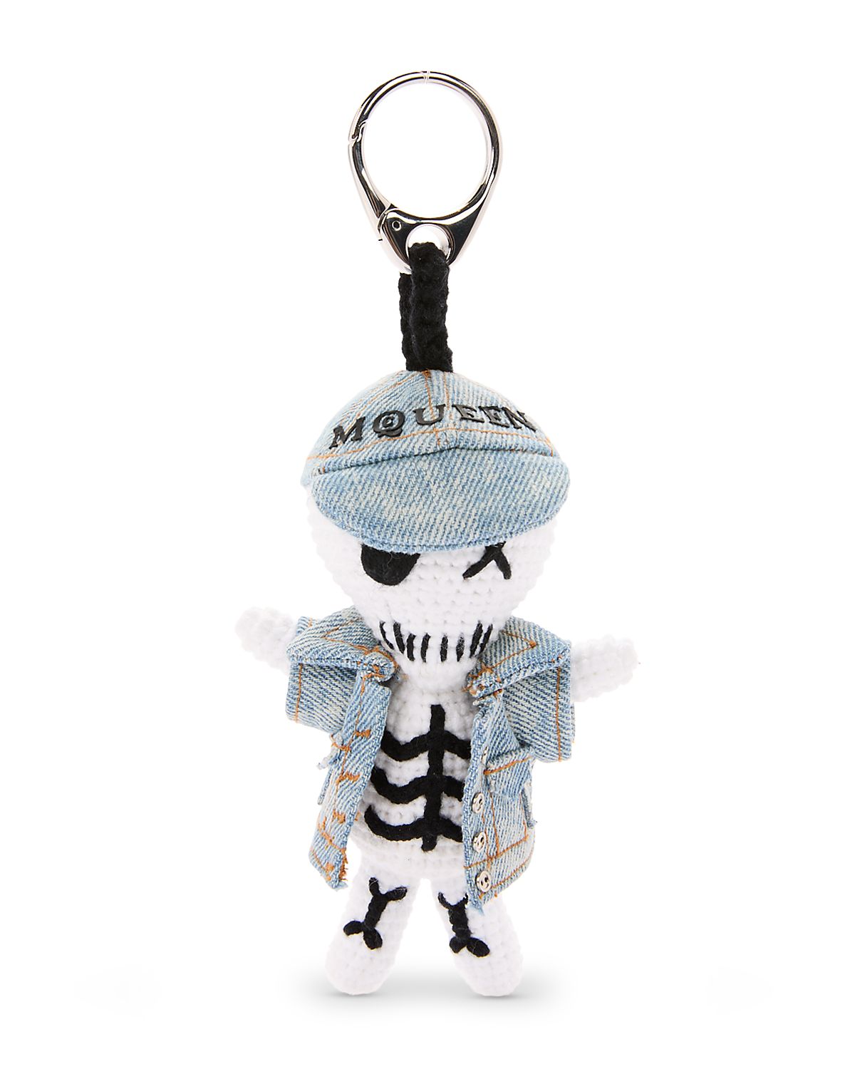 McQueen Crochet Denim Skelly Charm