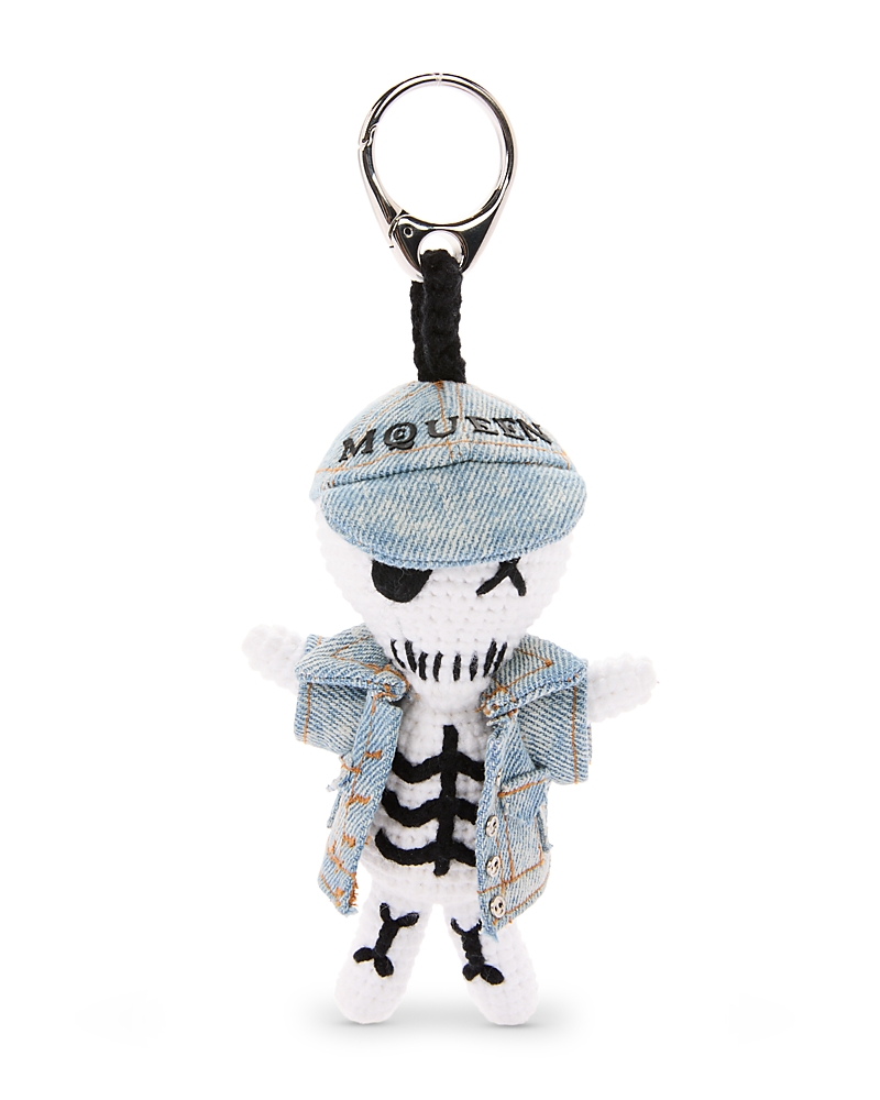 McQueen Crochet Denim Skelly Charm