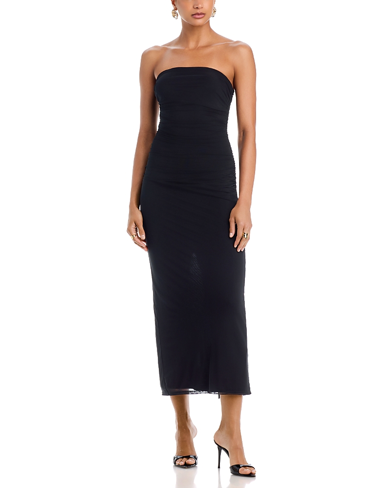 Aqua Mesh Strapless Maxi Dress - Exclusive
