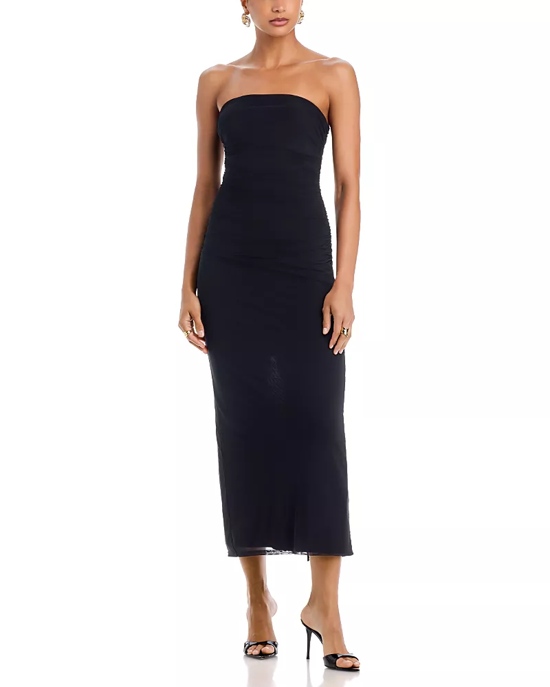 Aqua Mesh Strapless Maxi Dress - Exclusive