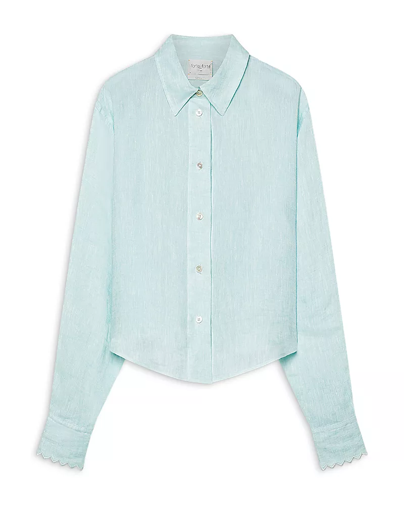 forte_forte Linen Gauze Embroidered Shirt