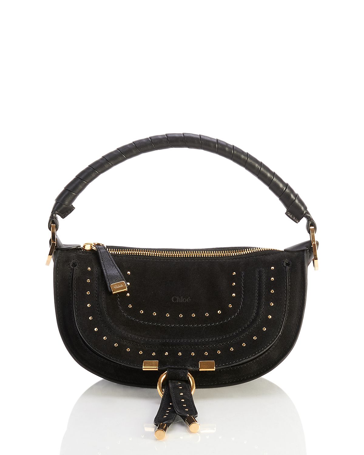 Chloe Marcie Mini Suede Saddle Bag
