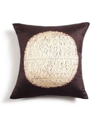 Shunya Handcrafted Shibori Print Mulberry Silk Pillow, 20" x 20"
