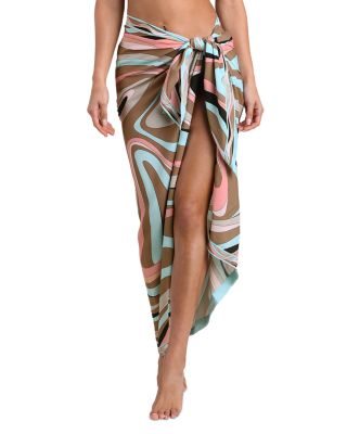 Maribel Abstract Swirl Sarong Cover-Up