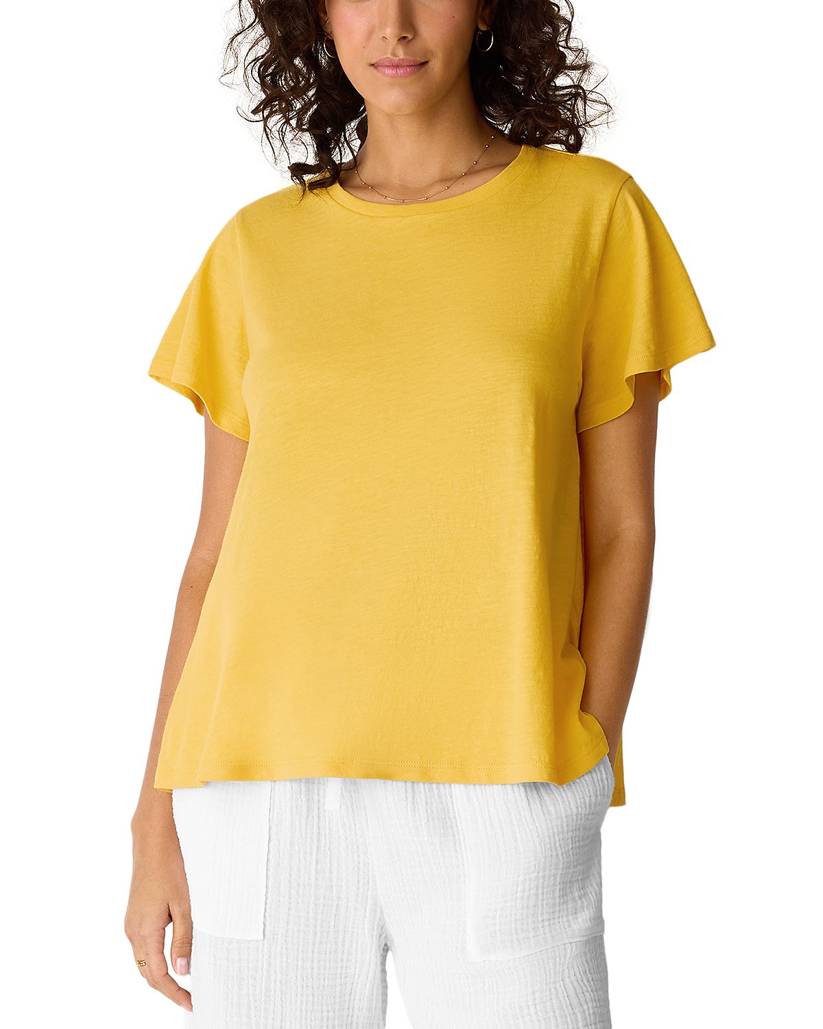 Eileen Fisher Crewneck Cap Sleeve Tee