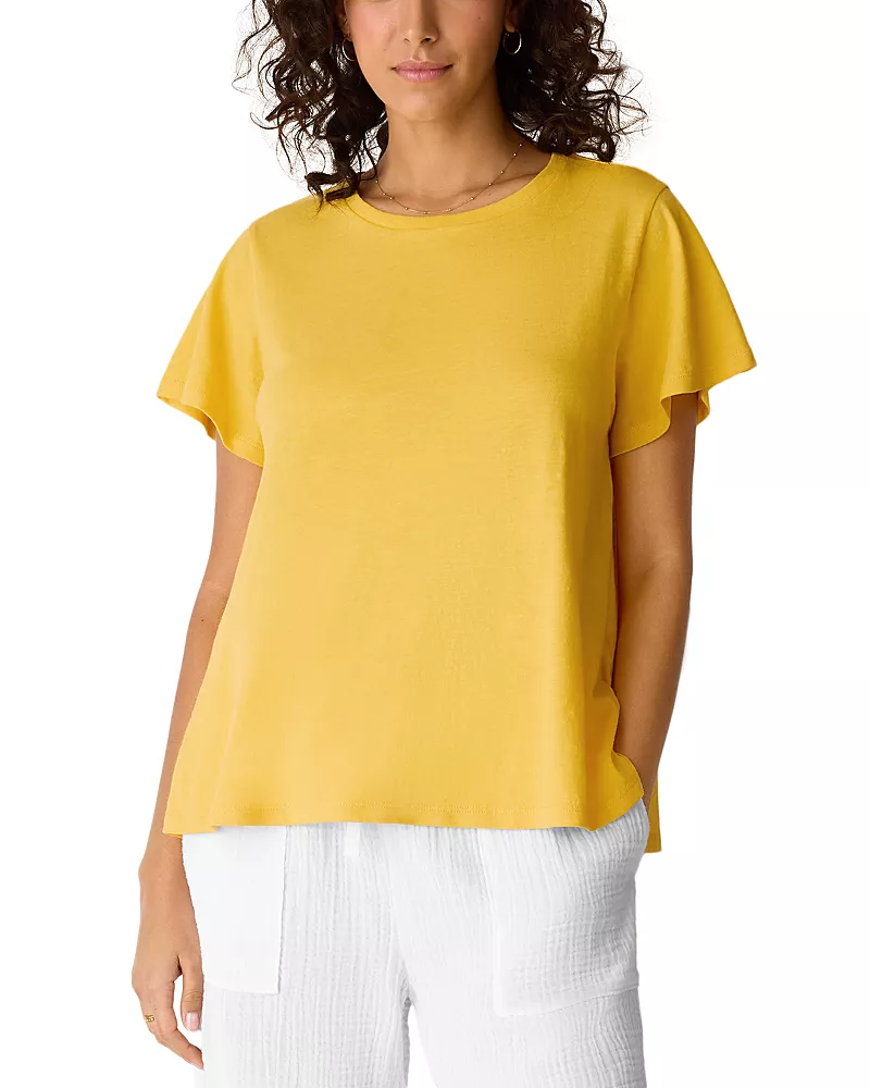 Eileen Fisher Crewneck Cap Sleeve Tee