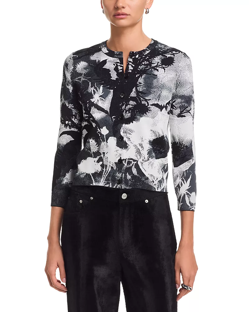 McQueen Floral Jacquard Cardigan
