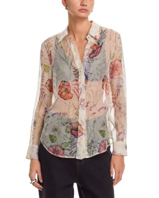 Silk Spiderweb Floral Shirt 