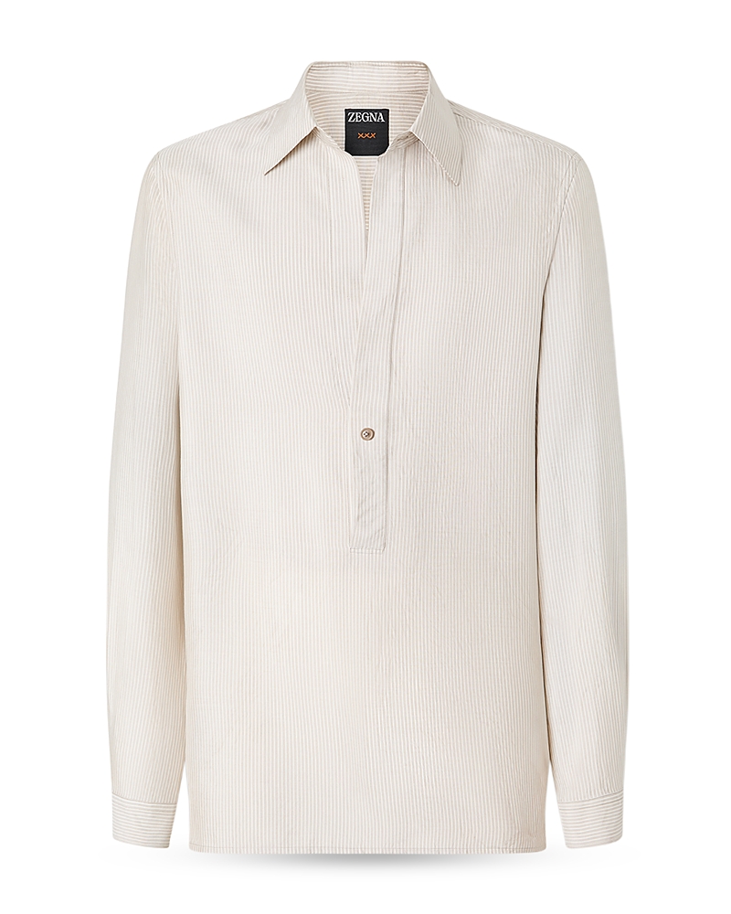 Zegna Striped Silk Shirt · 42 EU / 16.5 US