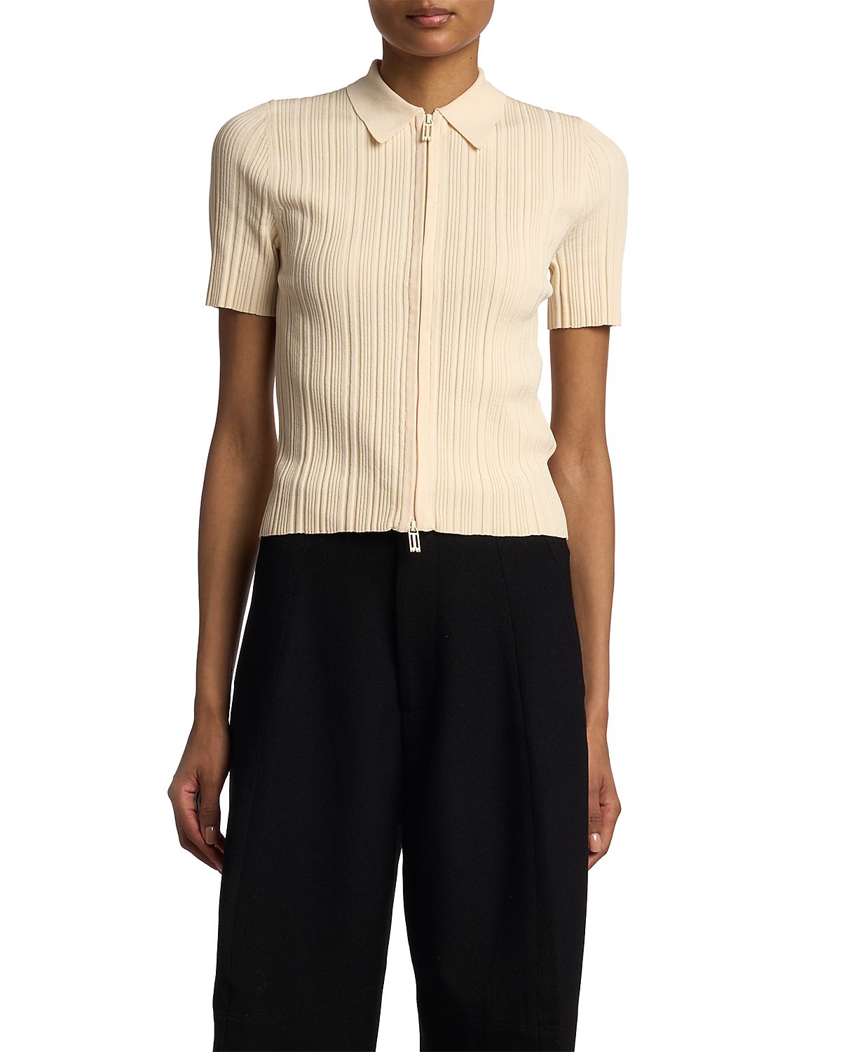 Victoria Beckham Ribbed Polo Top