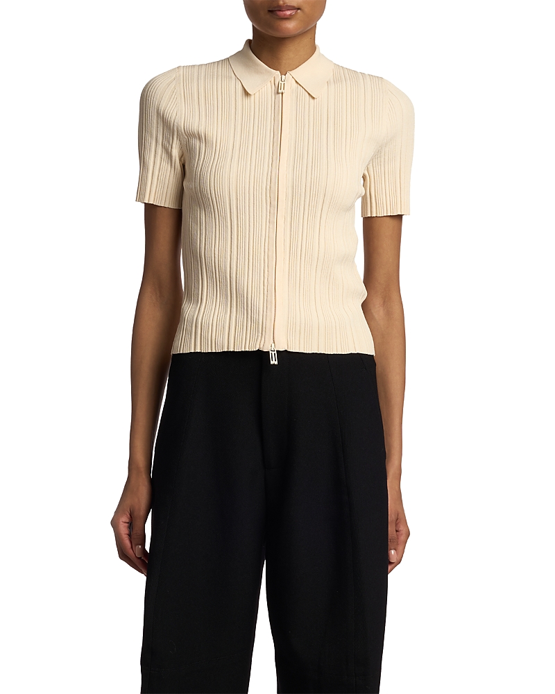 Victoria Beckham Ribbed Polo Top