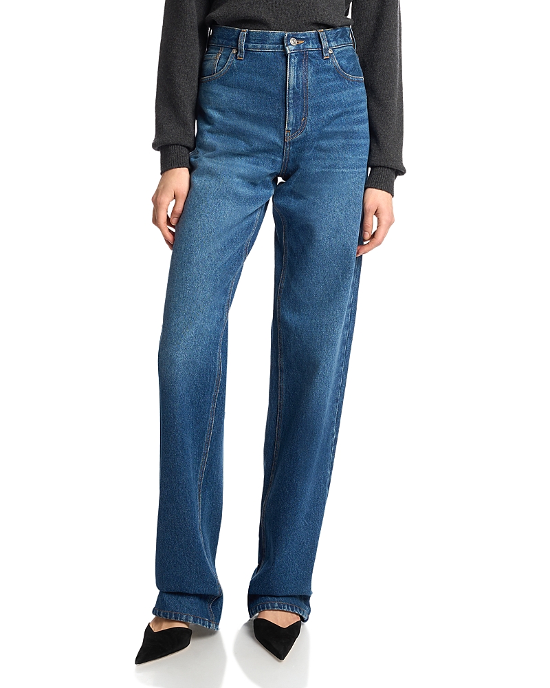 Victoria Beckham High Waist Jeans in Mid Blue Wash