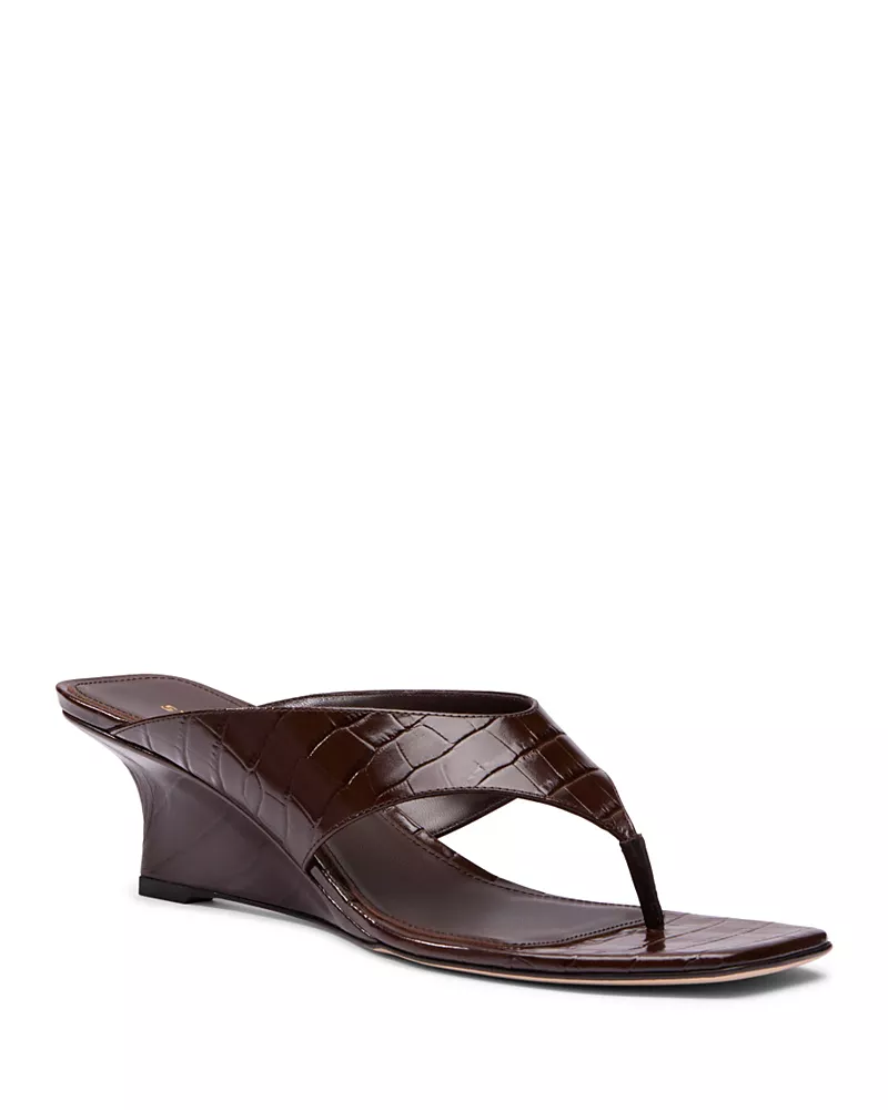 Stuart Weitzman Women's Vini 50 Thong Wedge Sandals