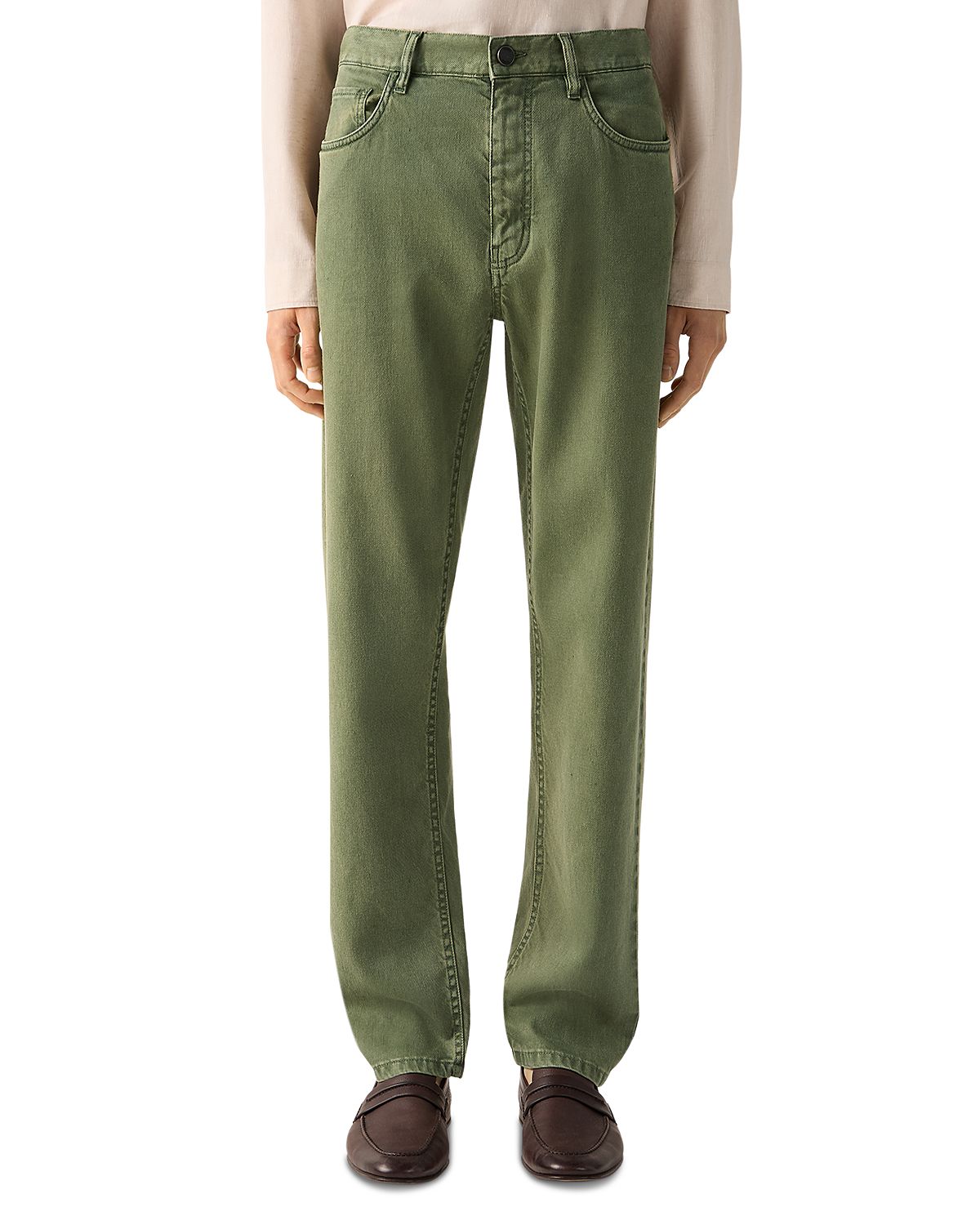 Zegna Slim Fit Stretch Cotton and Linen Roccia Pants