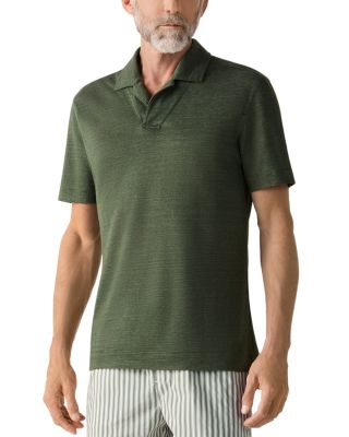 Zegna Oasi Lino Polo Shirt In Green