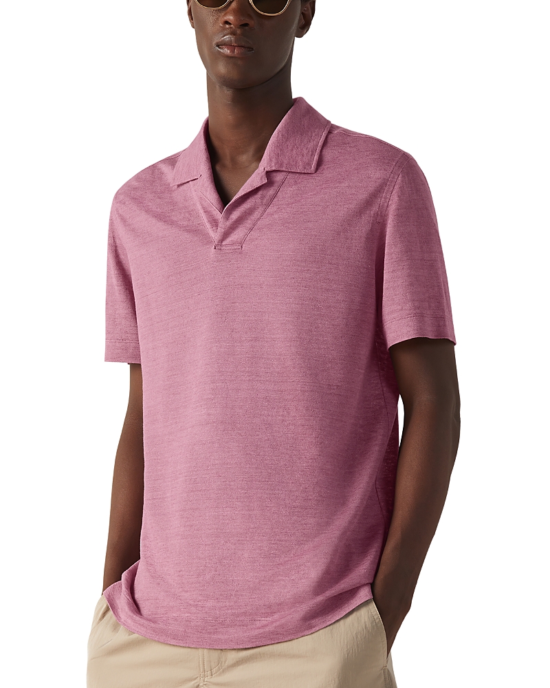 Zegna Oasi Lino Polo Shirt In Pink
