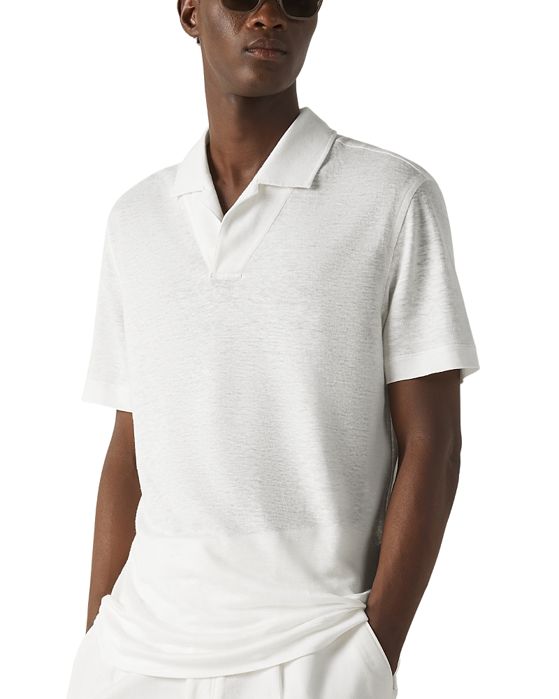 Zegna Oasi Lino Polo Shirt In White