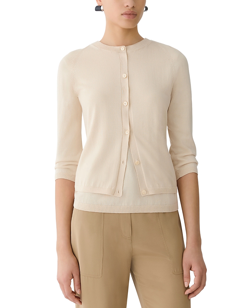 Lafayette 148 New York Cropped Button Front Cardigan