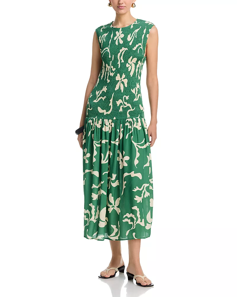 a. ren Leilani Smocked Maxi Dress