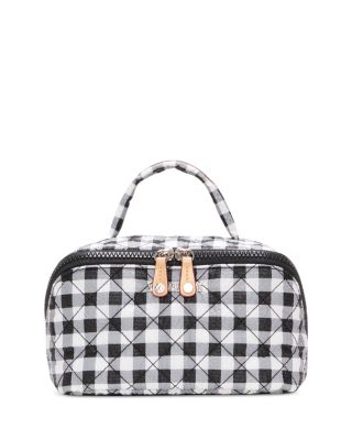 Metro Accordion Quilted Gingham Cosmetic Case