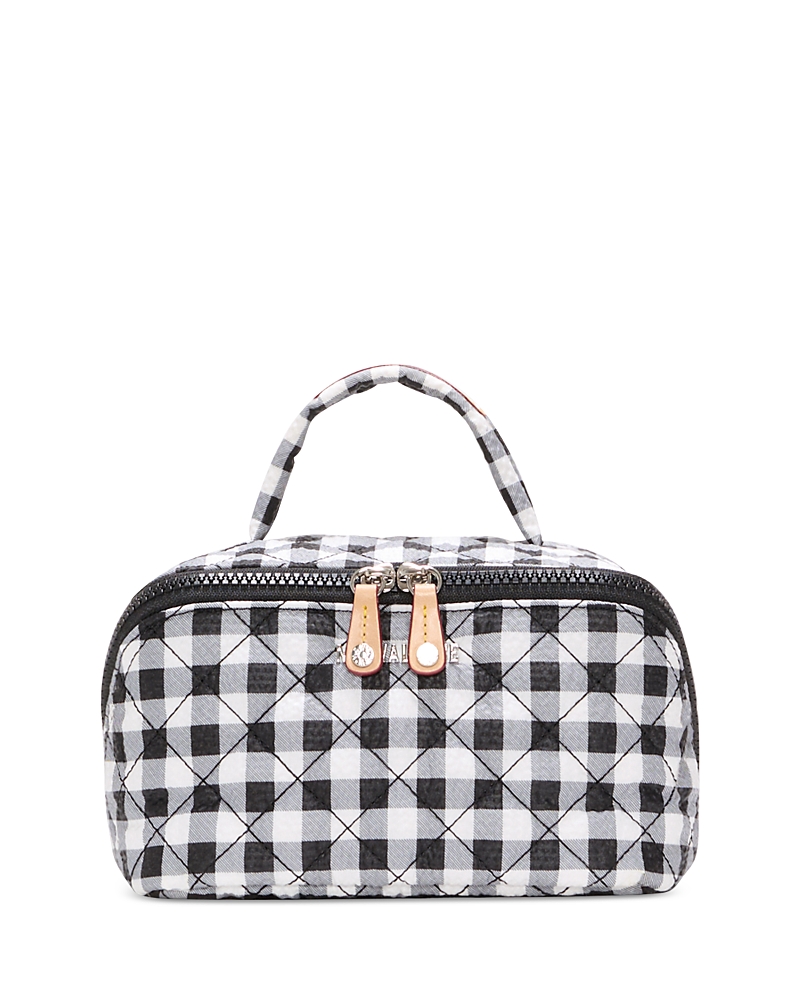 Mz Wallace Metro Accordion Quilted Gingham Cosmetic Case